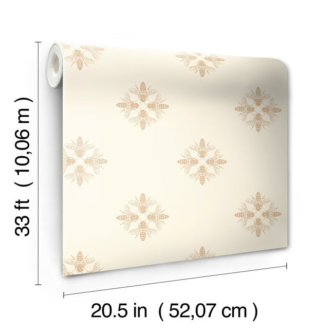 honey-bee-wallpaper-gold-cream-york-wallcoverings-on1641