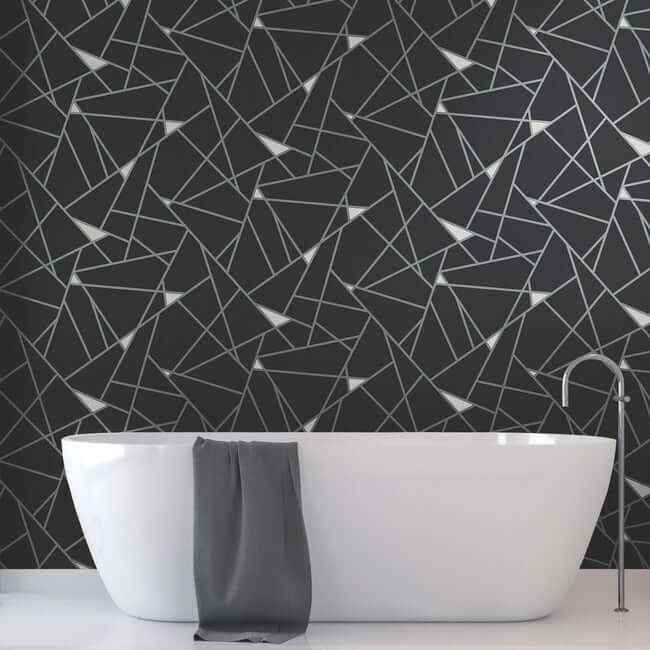 Prismatic Black & Silver Wallpaper - York Wallcoverings - BW3985