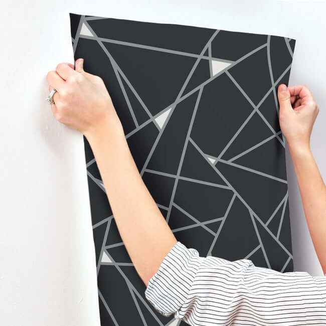 Prismatic Black & Silver Wallpaper - York Wallcoverings - BW3985 - York Wallcoverings Wallpaper