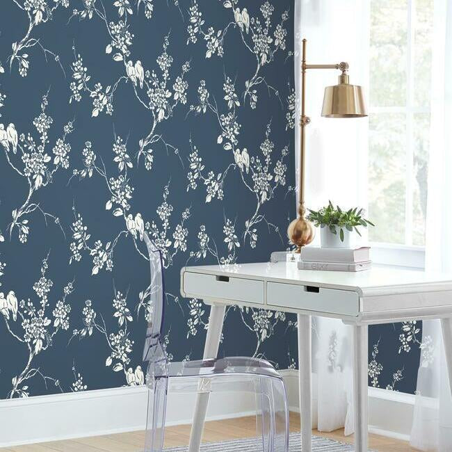 imperial-blossoms-branch-wallpaper-navy-york-wallcoverings-ss2592