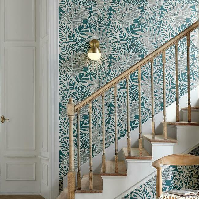 jungle-leaves-wallpaper-teal-york-wallcoverings-ss2572