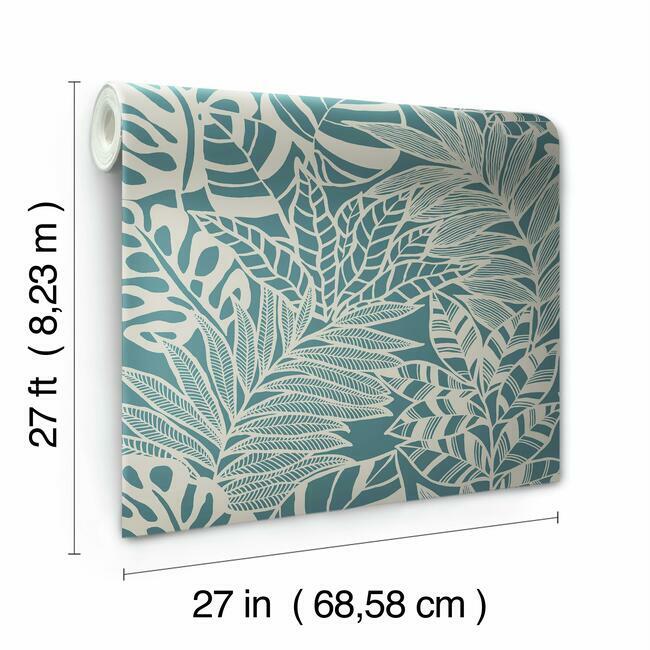 jungle-leaves-wallpaper-teal-york-wallcoverings-ss2572