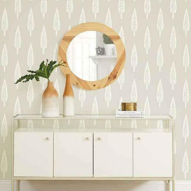 Juniper Tree Taupe Wallpaper - York Wallcoverings - SS2606 - York Wallcoverings Wallpaper