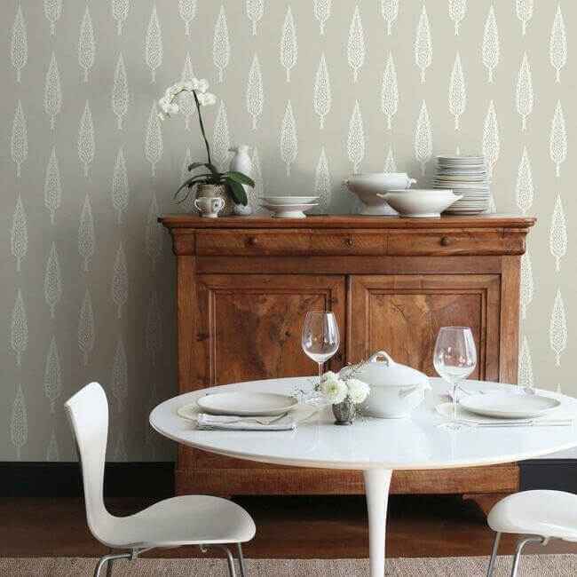 Juniper Tree Taupe Wallpaper - York Wallcoverings - SS2606 - York Wallcoverings Wallpaper