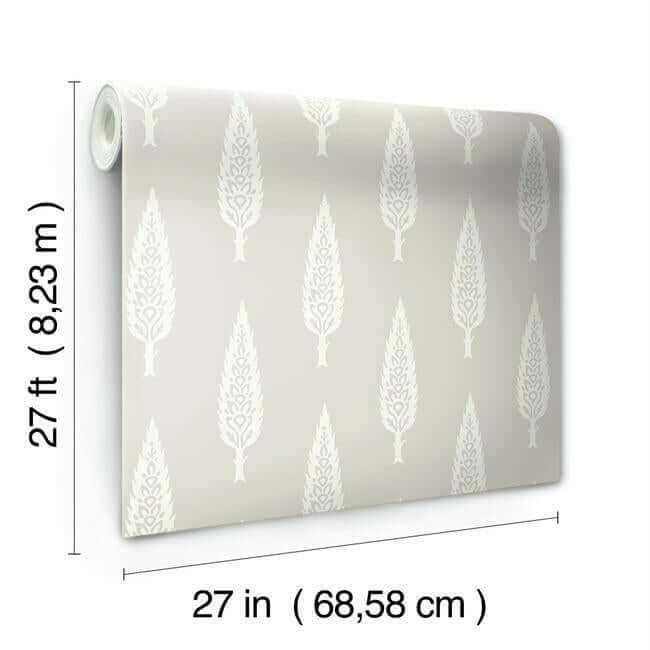 juniper-tree-taupe-wallpaper-york-wallcoverings-ss2606 - York Wallcoverings Wallpaper