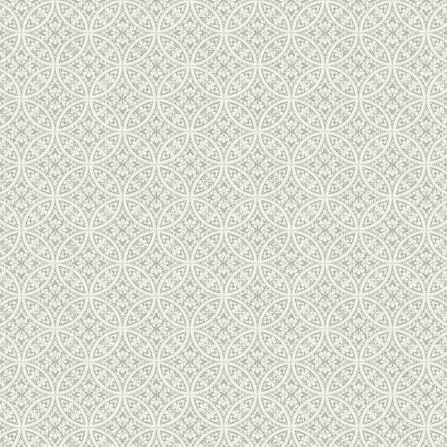 Lacey Circle Geo Grey Wallpaper - York Wallcoverings - SS2517