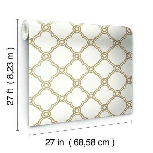 Open Trellis Gold Metallic Wallpaper - York Wallcoverings - SS2510 - York Wallcoverings Wallpaper