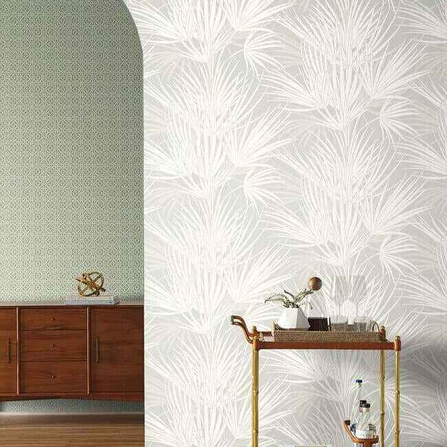 Palmetto Grey Wallpaper - York Wallcoverings - SS2541