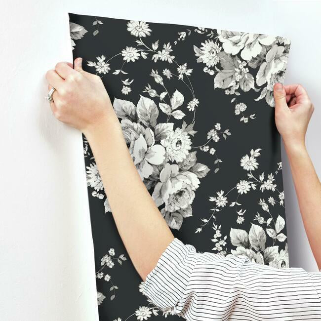 heritage-rose-wallpaper-black-grey-york-wallcoverings-fh4088