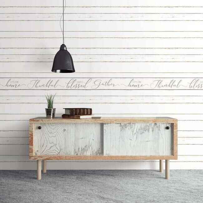 Let's Stay Home Cream & Grey Border - York Wallcoverings - FH4097BD - York Wallcoverings Wallpaper