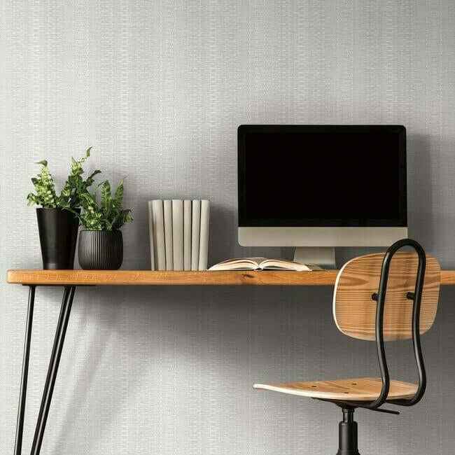 Market Stripe Grey Wallpaper - York Wallcoverings - FH4015 - York Wallcoverings Wallpaper