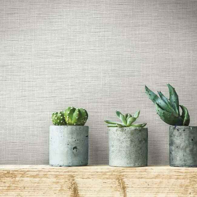 Silk Linen Weave Grey Wallpaper - York Wallcoverings - FH4060 - York Wallcoverings Wallpaper