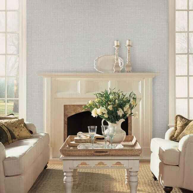 Silk Linen Weave Grey Wallpaper - York Wallcoverings - FH4060 - York Wallcoverings Wallpaper