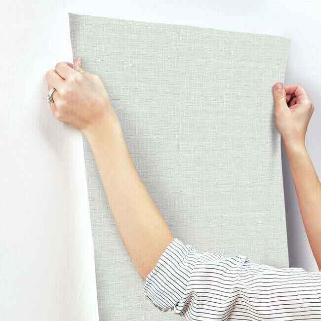 Silk Linen Weave Grey Wallpaper - York Wallcoverings - FH4060 - York Wallcoverings Wallpaper