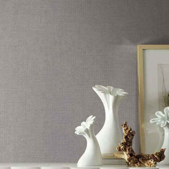 Gesso Weave Grey Wallpaper - York Wallcoverings - 5953 - York Wallcoverings Wallpaper
