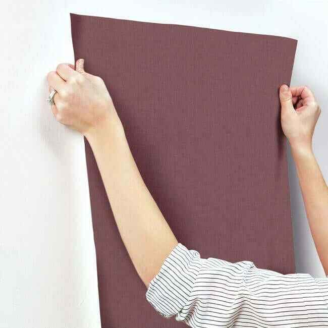 Gesso Weave Burgundy Wallpaper - York Wallcoverings - 5955 - York Wallcoverings Wallpaper