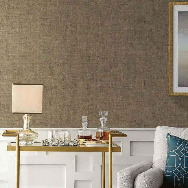 Tabby Weave Texture Brown Wallpaper - York Wallcoverings - 5011 - York Wallcoverings Wallpaper