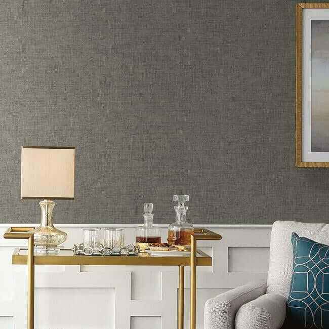 Tabby Weave Texture Grey Wallpaper - York Wallcoverings - 5018 - York Wallcoverings Wallpaper