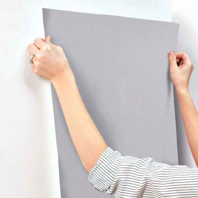 Lavender Grey Swept Chevron Wallpaper - York Wallcoverings - SR1601 - York Wallcoverings Wallpaper