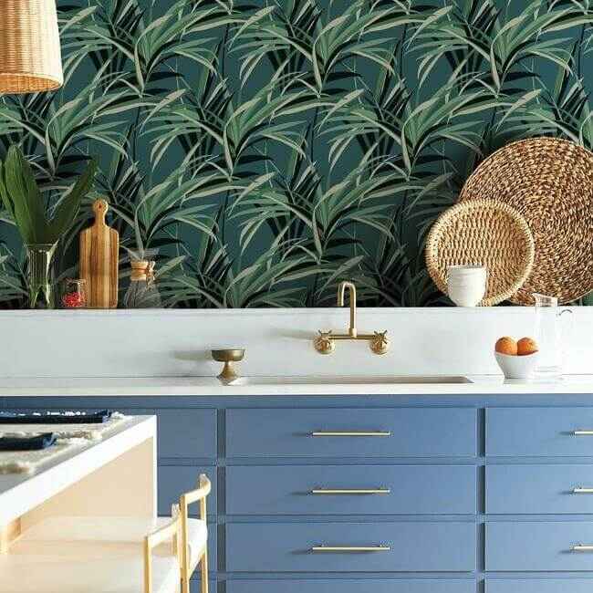 Tropical Paradise Green & Teal Wallpaper - York Wallcoverings - TC2607 - York Wallcoverings Wallpaper
