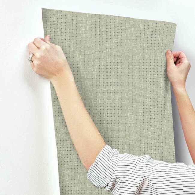 Paradise Island Weave Green Wallpaper - York Wallcoverings - TC2613 - York Wallcoverings Wallpaper