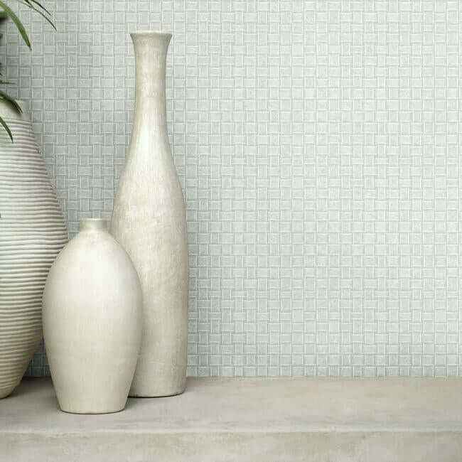 Paradise Island Weave Light Grey Wallpaper - York Wallcoverings - TC2612 - York Wallcoverings Wallpaper