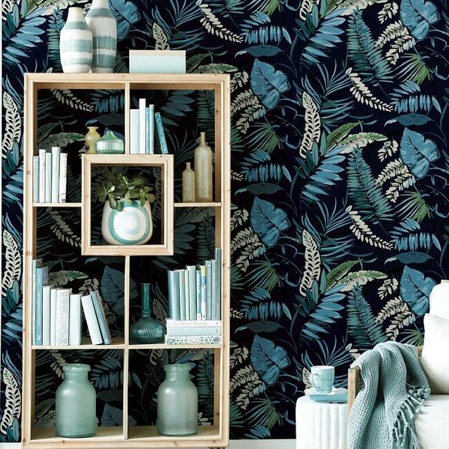 tropical-toss-wallpaper-navy-york-wallcoverings-tc2623