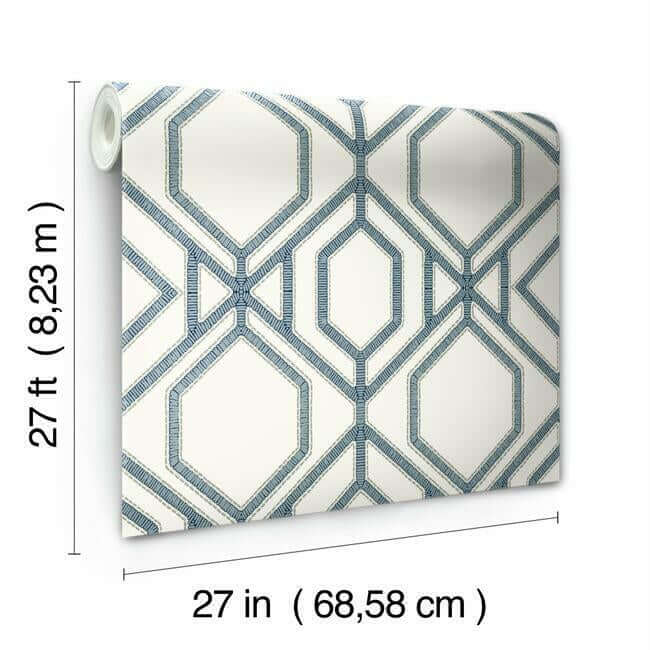 sawgrass-trellis-wallpaper-whiteblue-york-wallcoverings-tc2634 - York Wallcoverings Wallpaper