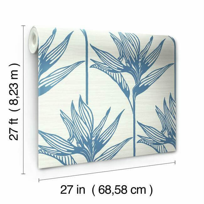 bird-of-paradise-wallpaper-blue-york-wallcoverings-tc2671 - York Wallcoverings Wallpaper