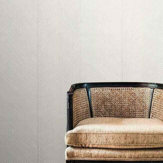 Palm Chevron White & Silver Wallpaper - York Wallcoverings - TC2692 - York Wallcoverings Wallpaper
