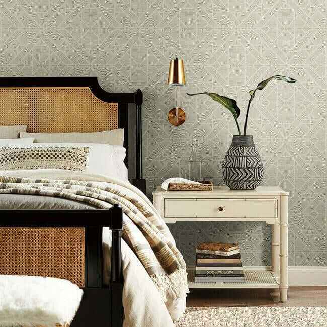 Diamond Macrame Taupe Wallpaper - York Wallcoverings - TC2703 - York Wallcoverings Wallpaper