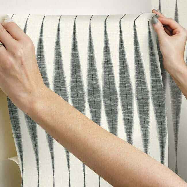 Magnolia Home Handloom Black Peel & Stick Wallpaper - York Wallcoverings - PSW1004RL - York Wallcoverings Wallpaper