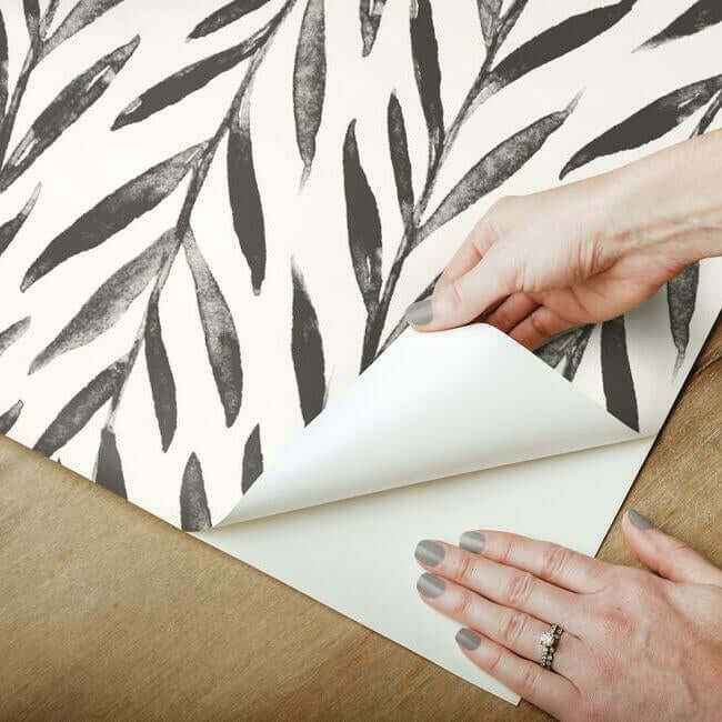 Magnolia Home Willow Black Peel & Stick Wallpaper - York Wallcoverings - PSW1017RL - York Wallcoverings Wallpaper