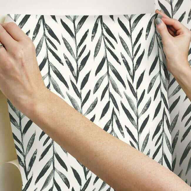 Magnolia Home Willow Black Peel & Stick Wallpaper - York Wallcoverings - PSW1017RL - York Wallcoverings Wallpaper