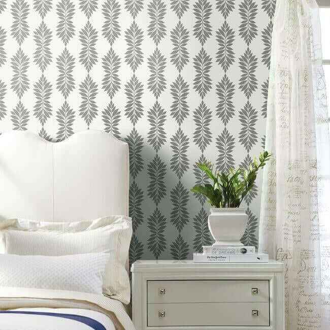 Broadsands Botanica Grey & Off White Wallpaper - York Wallcoverings - CV4427