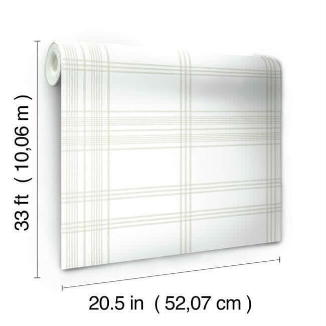 charter-plaid-wallpaper-sand-york-wallcoverings-cv4466 - York Wallcoverings Wallpaper