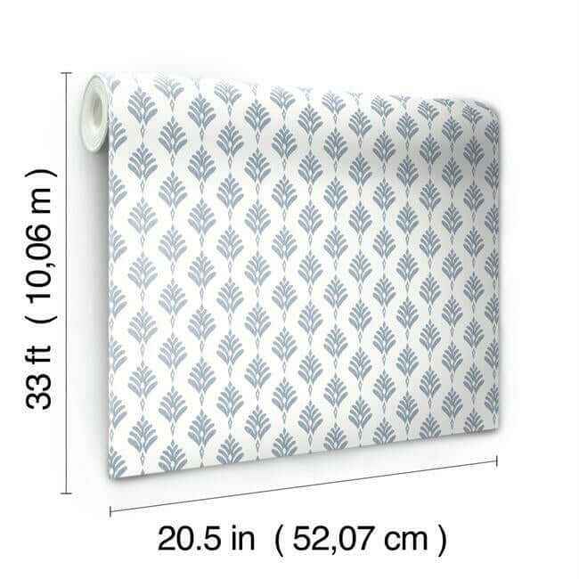 French Scallop Blue Wallpaper - York Wallcoverings - CV4459 - York Wallcoverings Wallpaper