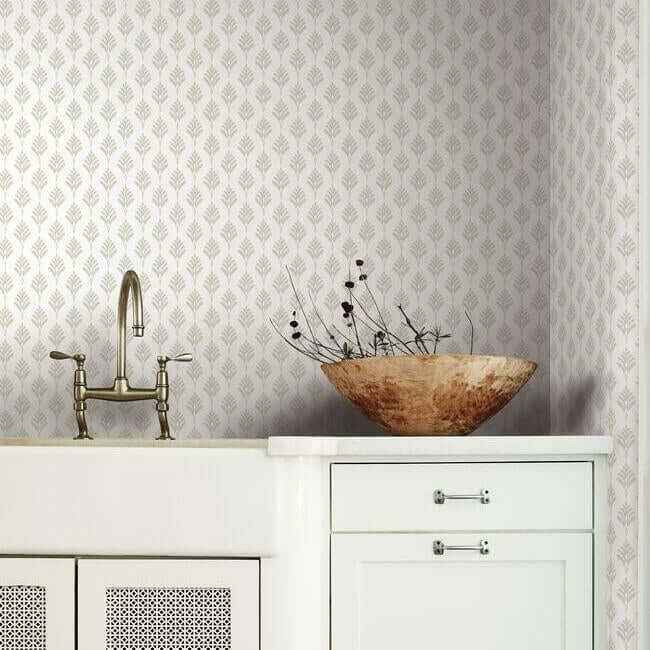 French Scallop Off White Wallpaper - York Wallcoverings - CV4458 - York Wallcoverings Wallpaper