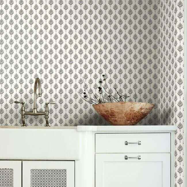 French Scallop Grey Wallpaper - York Wallcoverings - CV4457 - York Wallcoverings Wallpaper