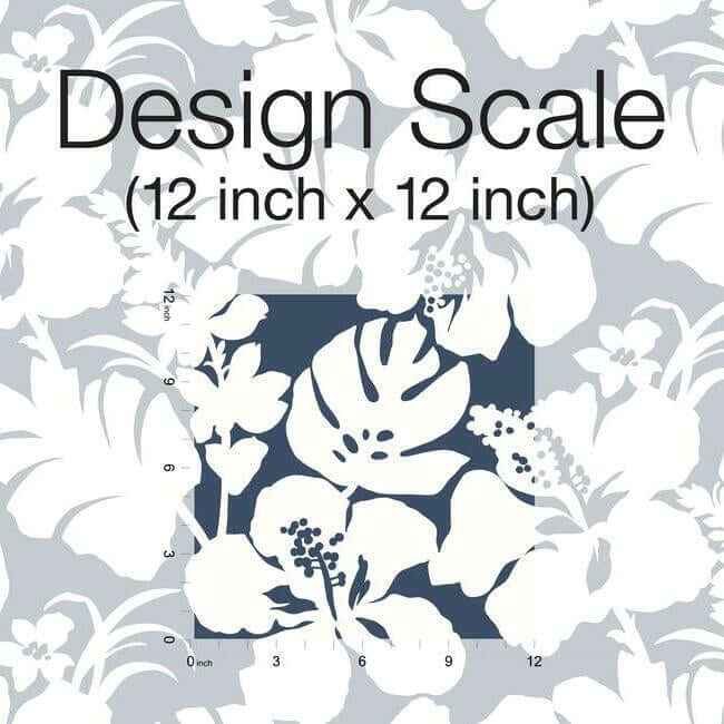 Hibiscus Arboretum Navy Wallpaper - York Wallcoverings - CV4441 - York Wallcoverings Wallpaper