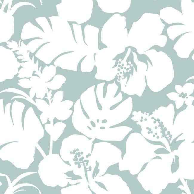 Hibiscus Arboretum Light Grey Wallpaper - York Wallcoverings - CV4439 - York Wallcoverings Wallpaper