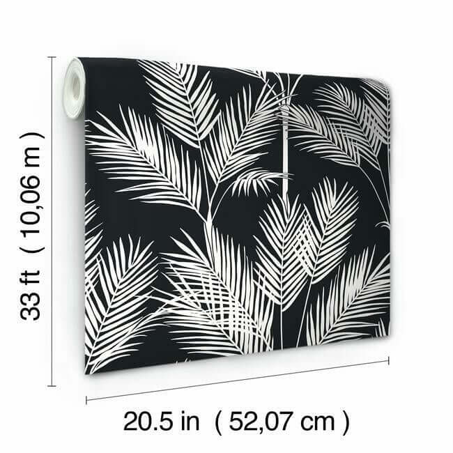 king-palm-silhouette-blue-wallpaper-york-wallcoverings-cv4409 - York Wallcoverings Wallpaper