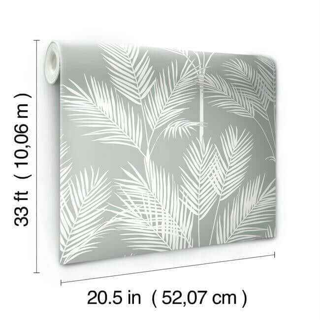 King Palm Silhouette Grey Wallpaper - York Wallcoverings - CV4412 - York Wallcoverings Wallpaper