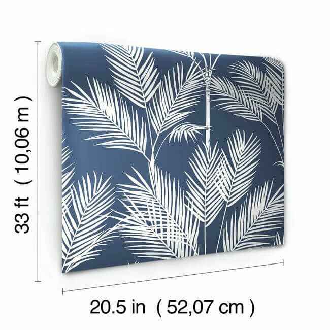 King Palm Silhouette Navy Wallpaper - York Wallcoverings - CV4410 - York Wallcoverings Wallpaper