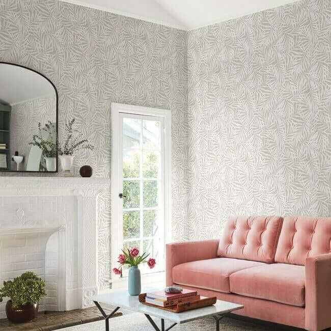 Oahu Fronds Cream & Off White Wallpaper - York Wallcoverings - CV4436 - York Wallcoverings Wallpaper