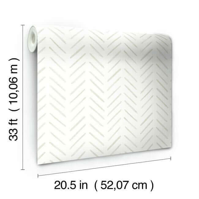 painted-herringbone-off-white-wallpaper-york-wallcoverings-cv4456 - York Wallcoverings Wallpaper