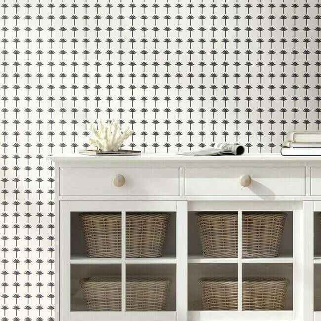 Palm Bay Black Wallpaper - York Wallcoverings - CV4417 - York Wallcoverings Wallpaper