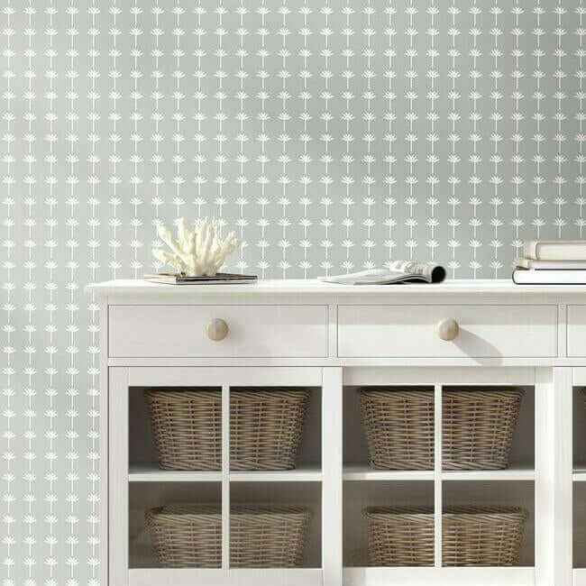 Palm Bay Grey Wallpaper - York Wallcoverings - CV4421 - York Wallcoverings Wallpaper