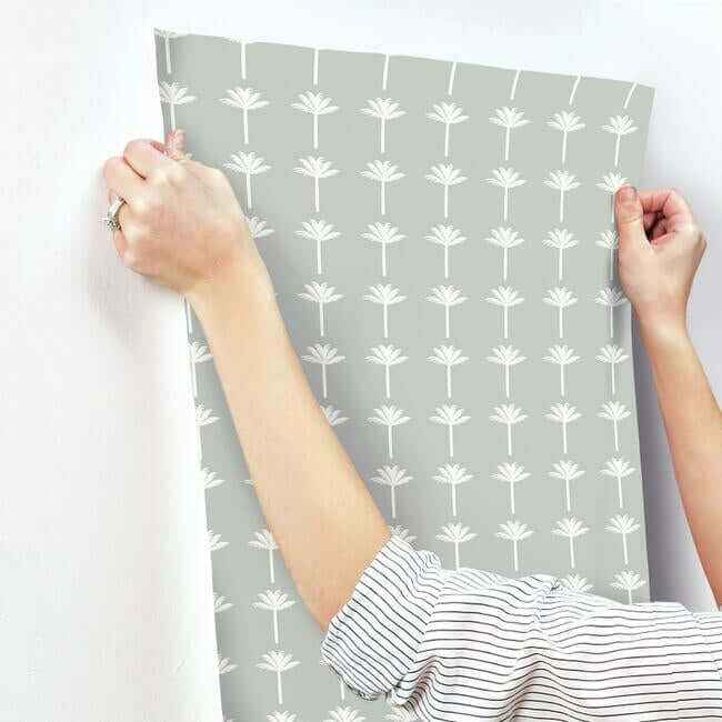 Palm Bay Grey Wallpaper - York Wallcoverings - CV4421 - York Wallcoverings Wallpaper