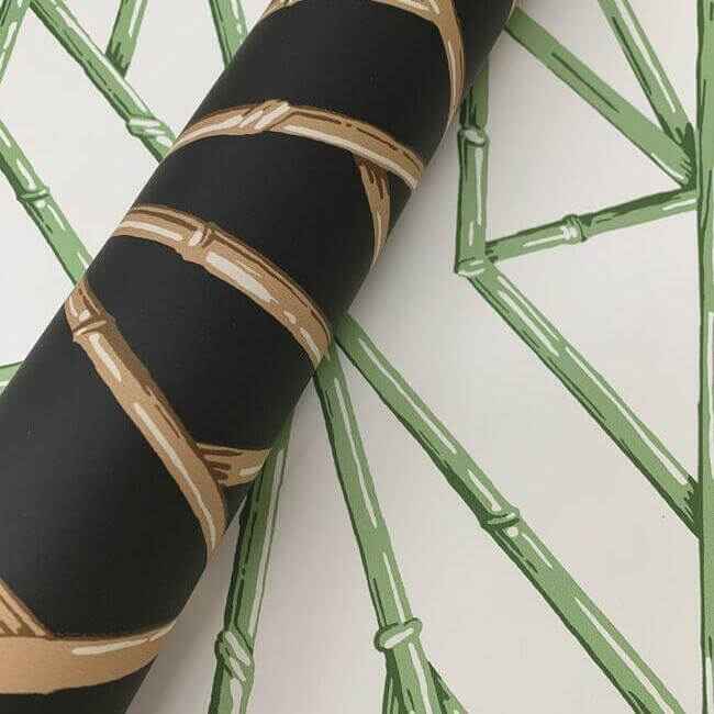 Riviera Bamboo Trellis Black Wallpaper - York Wallcoverings - CV4448 - York Wallcoverings Wallpaper